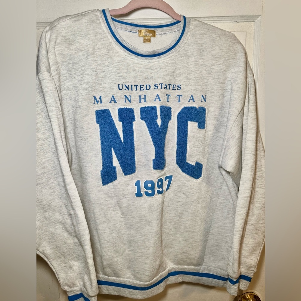 Gray and Blue NYC Graphic Sweatshirt